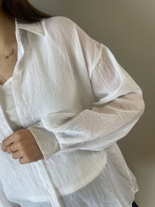 K11679 Комплект: Майка и Рубашка OVER SIZE БЕЛЫЙ