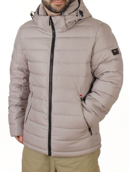 D6243 GRAY/BEIGE Куртка мужская зимняя (200 гр. холлофайбер)