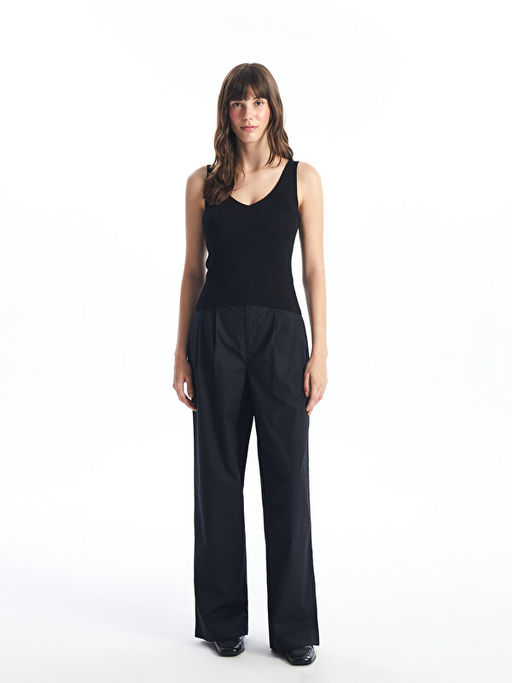 Kad?n V Yaka D?z Triko Kazak - Waikiki фото 2