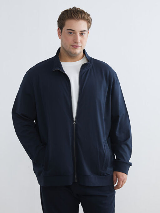 Dik Yaka Erkek Fermuarl? Sweatshirt