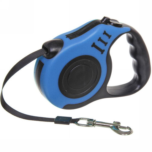 Поводок-рулетка "Дог" 3м до 15кг цвет голубой