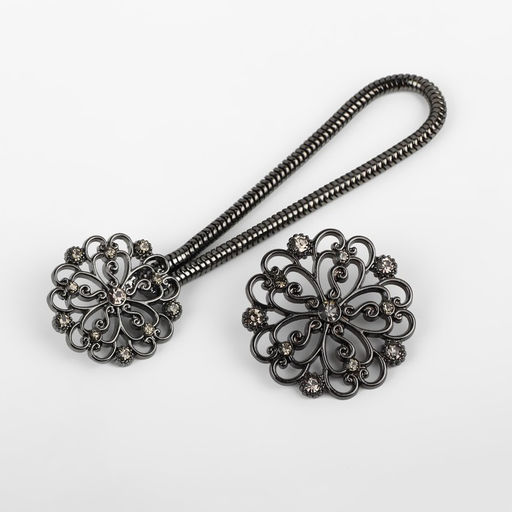 Цена за 2 шт. Декоративная застёжка «Круг», 9.5×3 см, цвет чёрный