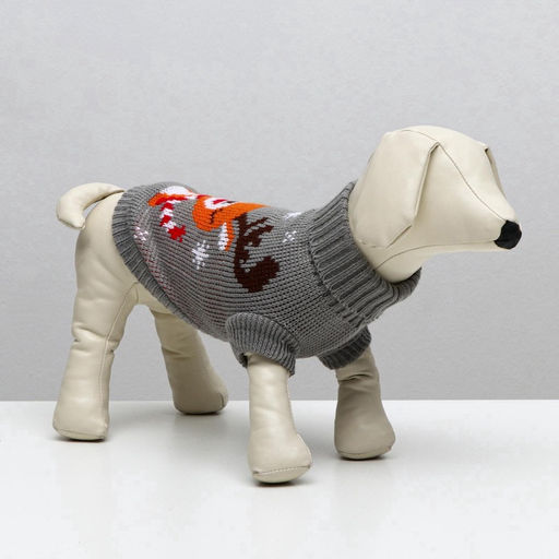 Свитер Олень на сером, 2XL (ДС 41, ОШ 41, ОГ 36-60 см) - Пижон фото 3