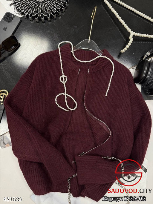 Свитер женский с молнией однотонный - Bruno фото 3