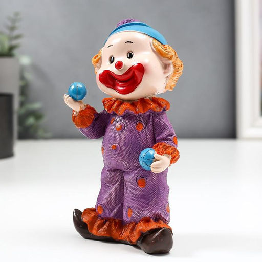 Фигурка полистоун «Клоун в костюме в горох», 15.5×7×5 см, МИКС