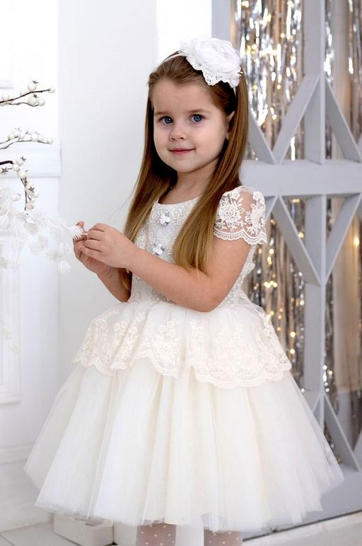 платье для девочки Л 18-15 Эмилия белый горох - Etoelf фото 3