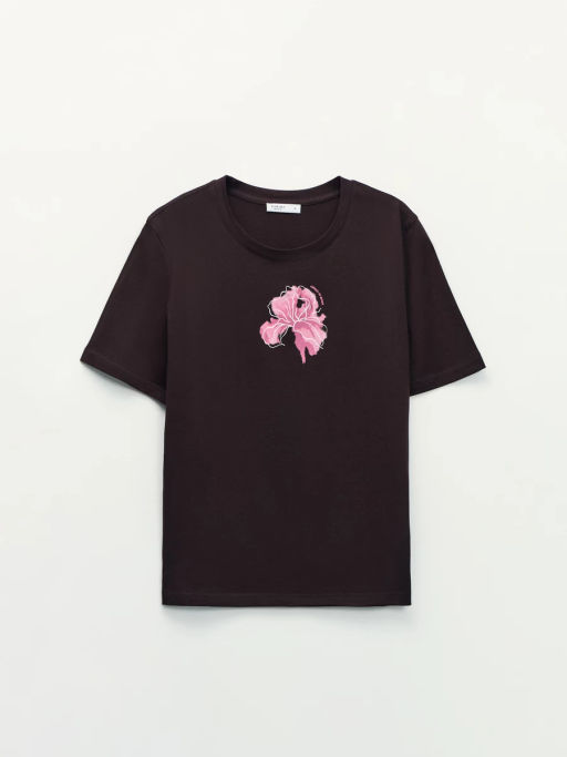 Футболка из хлопка с принтом / Zarina  фото 7