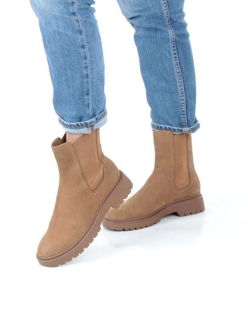 01-80158-G75-4 LT. BROWN Ботинки демисезонные женские (натуральная замша, байка) - Фабричный китай фото 2