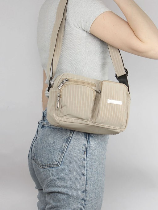 Сумка женская текстиль CF-997, 1отд, плечевой ремень, бежевый SALE 264795 - Bobo фото 5