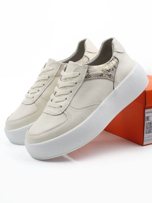 03-C140-2 LT. BEIGE Полуботинки спортивные женские (натуральная кожа)