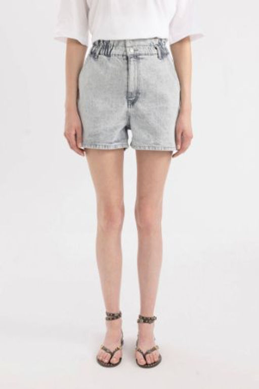 Paperbag Yuksek Bel Katlamal? Paca Jean Sort
