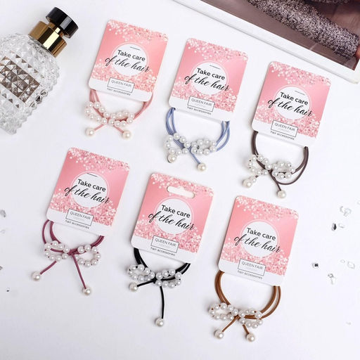 Цена за 6 шт. Резинка для волос «Жемчужный бантик», 7 см, МИКС