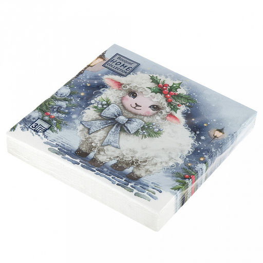 Салфетки бумажные "Bouquet Home Collection Classic" 33х33см, 3-х слойные, 20 штук в упаковке, 100% целлюлоза, "Красавица овечка" (Россия)