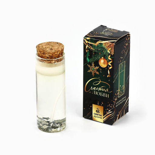 Свеча новогодняя гелевая Звёздное небо, с декором внутри, 2.9?2.9?8 см