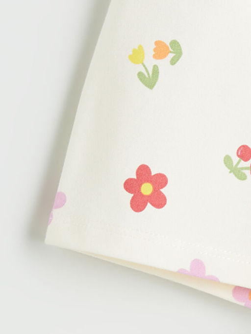 Beli Lastikli Bask?l? K?z ?ocuk ?ort