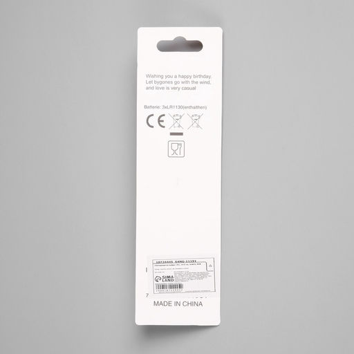 Светодиодная свеча «Цифра 0», 14.5 см, от батареек LR1130×3, свечение мульти (RGB)