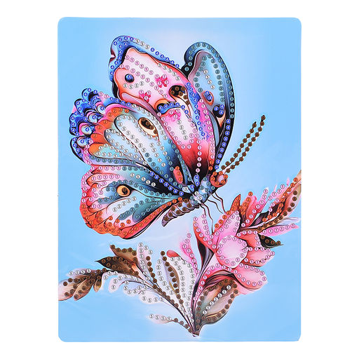 Мозаика алмазная "Бабочка на цветке" 15*20см