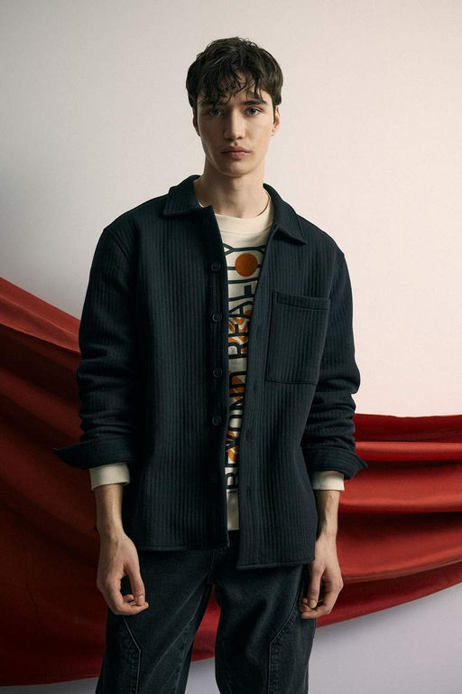 Стеганая куртка-рубашка стандартного кроя с длинными рукавами - Defacto фото 3