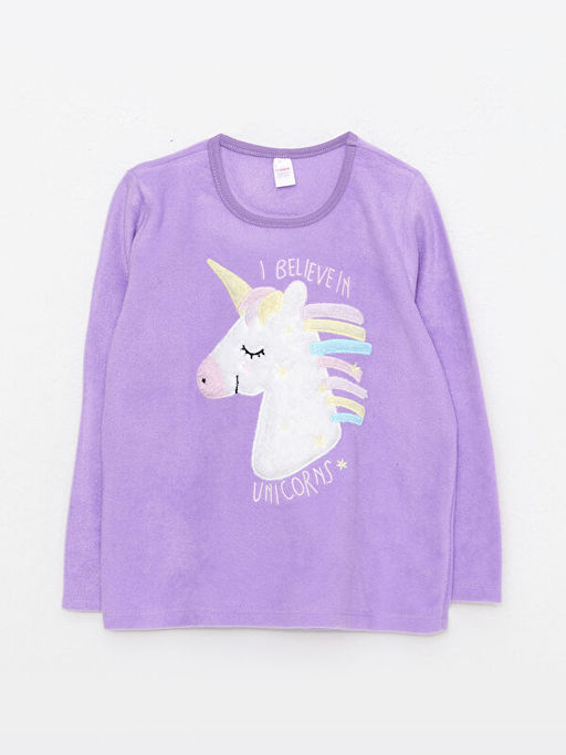 Bisiklet Yaka Nak??l? Uzun Kollu Polar K?z ?ocuk Pijama Tak?m? - Waikiki фото 2