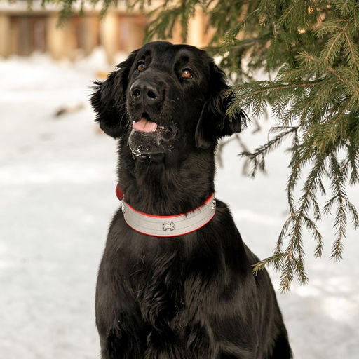 Ошейник широкий с косточками, светоотражающий, 66 х 3,5 см, ОШ 48-58 см, красный - Пижон фото 5