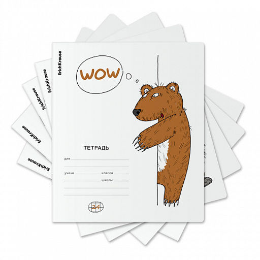 Цена за 160 шт. Тетрадь школьная ученическая ErichKrause Из-за угла, 24 листа, линейка (в плёнке по 10 шт.)