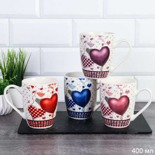 Кружка 400 мл Любовь Сердце / K5215 /уп 72/ микс 4