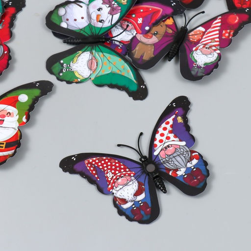 Магнит пластик Бабочки. Зимняя сказка набор 12 шт МИКС 10 см - Simaland фото 5