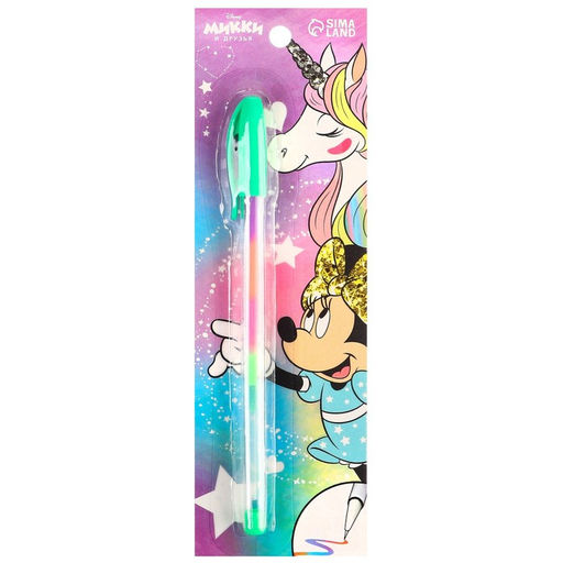 Ручка шариковая, многоцветная, «Минни Маус и единорог»