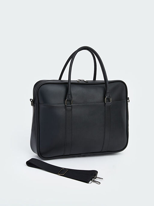 Deri G?r?n?ml? Erkek Laptop ?antas?