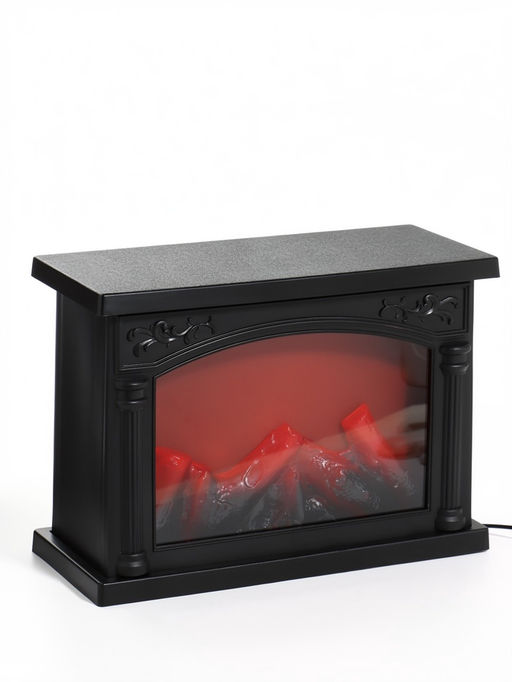 Камин электрический светодиодный, чёрный 27,5х11,5х19,5 см, (3хС, usb)