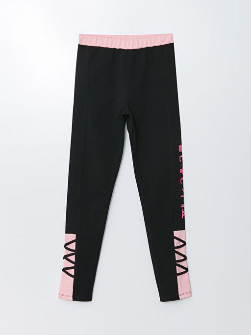 Bisiklet Yaka Bask?l? Uzun Kollu K?z ?ocuk Sweatshirt ve Tayt - Waikiki фото 3