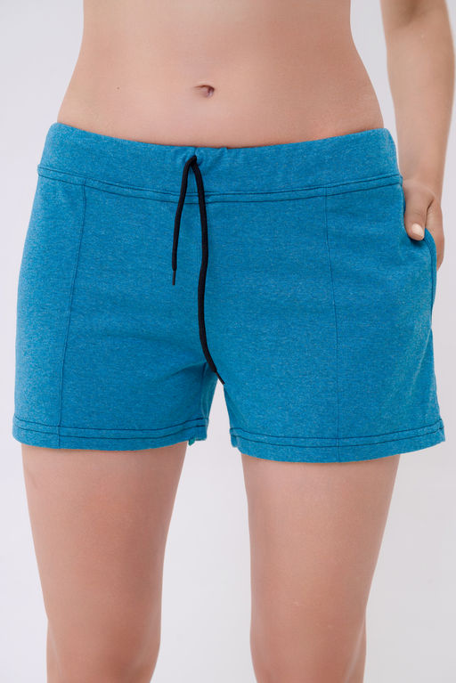 Шорты женские из кулирки Молодежные темно-голубой