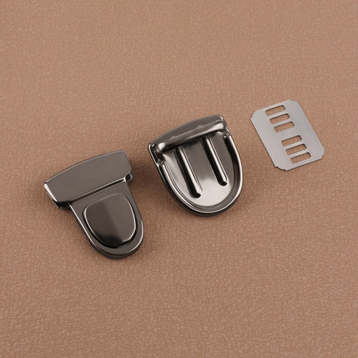 Застёжка для сумки, 4×3 см, цвет чёрный никель