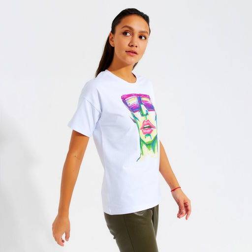 Футболка женская MINAKU Girl, белая, размер 52