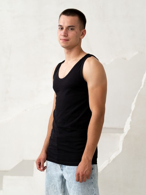 Майка хлопок 100%,черная - Binita фото 3