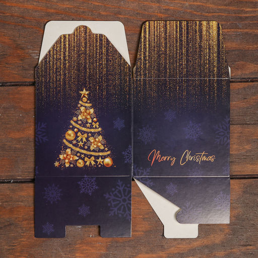 Цена за 3 шт. Коробка складная, подарочная новогодняя Merry christmas 10×10×10 см
