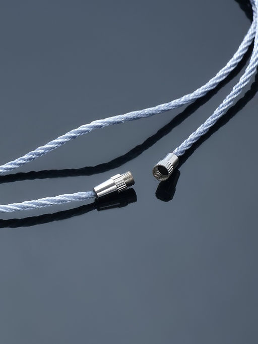 Цена за 2 шт. Шнурок гайтан 60 см d=2 мм, цвет серебряный, винтовой замок серебро