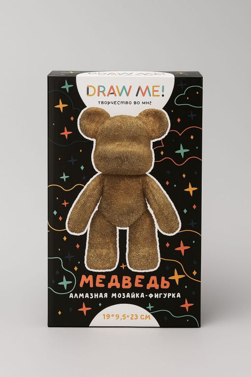 Алмазная мозаика на фигурке Draw Me! Gold bear, (14*9.5*23 см)