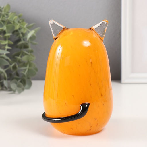 Фигурка стекло «Рыжий котик», 9×9×16 см