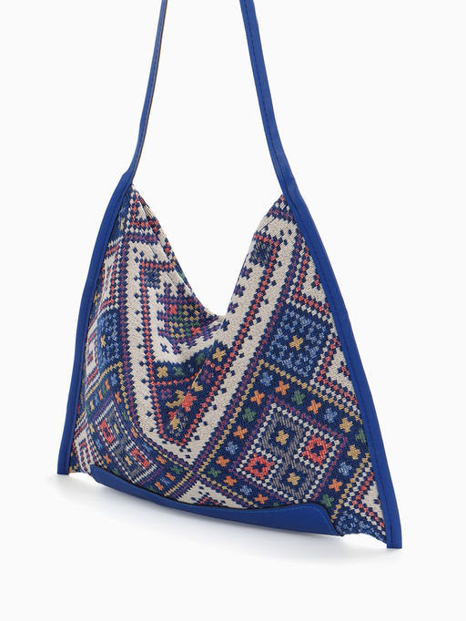 Сумка - шоппер женская на магните, 35×6×29 см, синяя