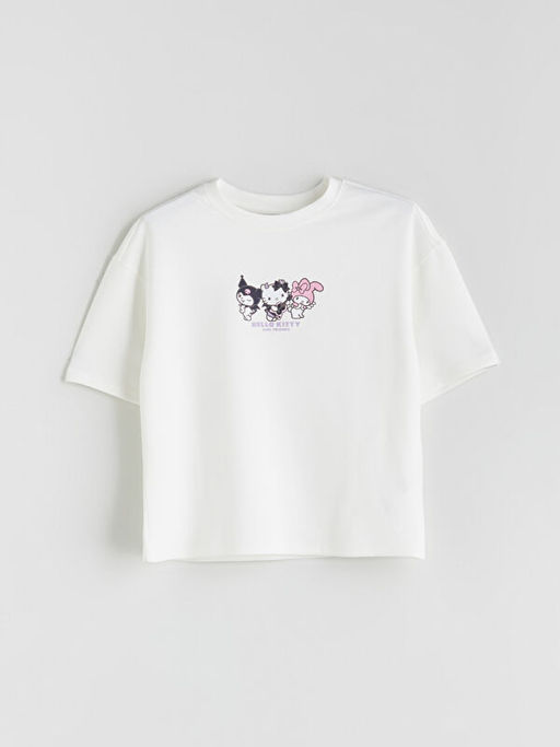 Bisiklet Yaka Hello Kitty Bask?l? K?z ?ocuk Ti??rt ve Pantolon