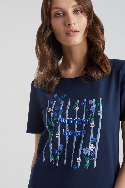 Футболка женская LS-013467-DN, 
темно-синий - Steinberg фото 3