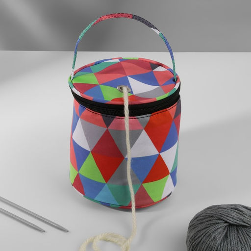 Сумка-футляр «Треугольники», 1 люверс, d=14×14.5 см, разноцветная