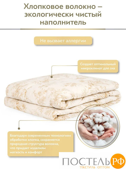 CLASSIC by T ХЛОПОК-натурэль Одеяло 175х200,1пр,см.хлопок/хлопок.вол./полиэф.  фото 12