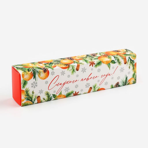 Цена за 5 шт. Коробка для конфет, кондитерская упаковка, 5 ячеек, «Новогодняя ботаника», 5×21×3 см