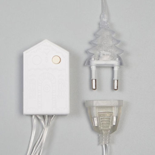 Гирлянда Бахрома 2.4?0.9 м с насадками Олень, IP20, прозрачная нить, 138 LED, свечение тёплое белое, 8 режимов, 220 В - Luazon lighting фото 8