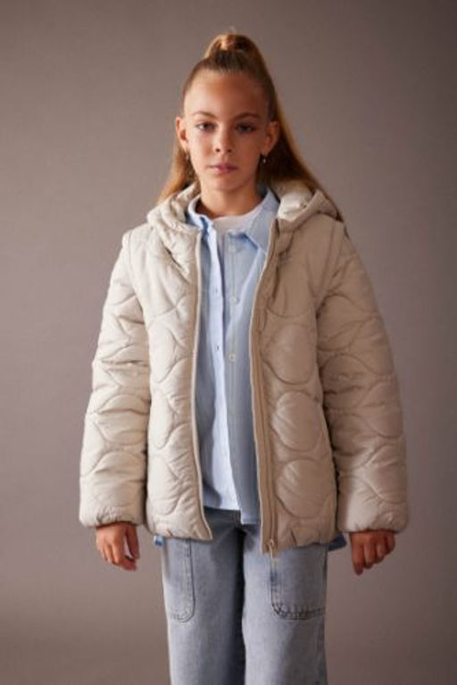 K?z Cocuk Su Itici Kapusonlu Kapitoneli C?kar?labilir Kol Polar Astarl? Mont