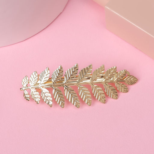 Цена за 2 шт. Заколка - автомат для волос «Либерти», веточка, 8.8 см, золото