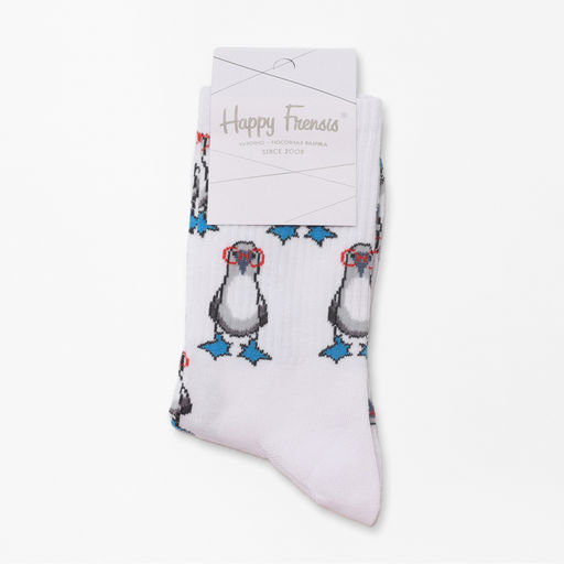 Цена за 2 шт. Носки "Модный пингвин", цвет белый, размер 23-27 (38-41)