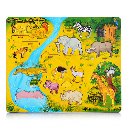 3D Развивающая доска "Водопой на Лимпопо" (Африка,47 дет.) 37х1х31